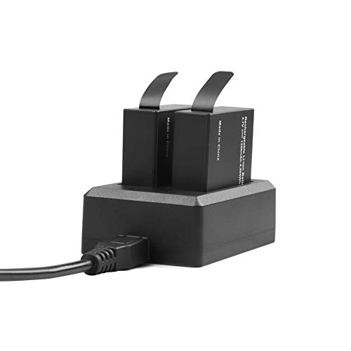 Akaso 2 Batterie Da 1350 Mah Con Action Camera Ricaricabile E Caricatore Usb Doppio Per Akaso Brave 7