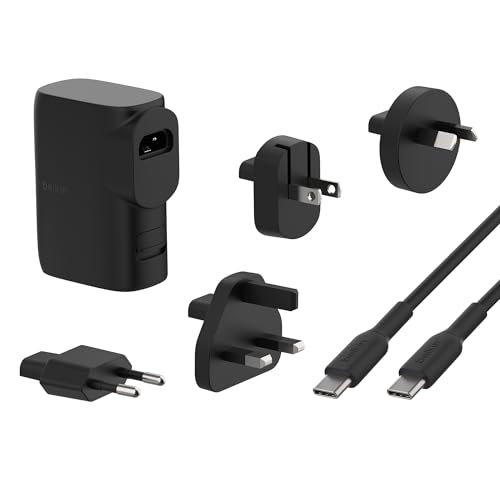 Belkin Boostcharge Solution Hybride 2-En-1 Chargeur Secteur 25W + Batterie Externe 5000Mah 2 Ports, Port Usb-C Pd 3.0 Et Port Usb-A, Power Bank 5K, Ch