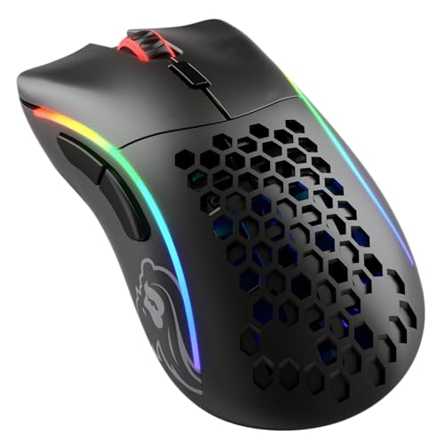 Glorious Gaming Model D- (Piccolo) Wireless Mouse Da Gaming Senza Fili - Superleggero 67 G, Design A Nido D'Ape, Rgb, Ergonomico, Wireless 2,4 Ghz Sen