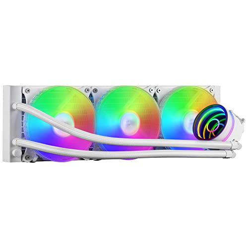 Mars Gaming Ml-One360, Raffreddamento A Liquido Cpu, Tdp 550W, Infinity Mirror, 3X Ventole Frgb Silenziose, Universale Multisocket, Bianco