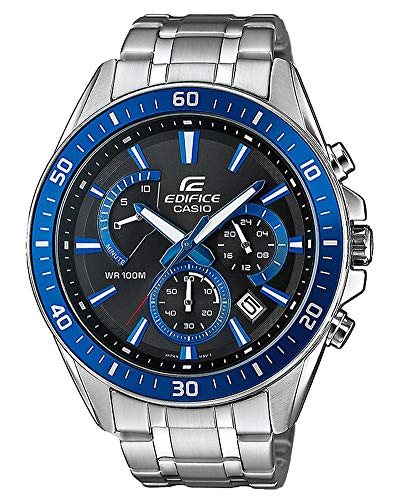 Casio Edifice Orologio, Robusta Cassa, 10 Bar, Azzurro/Nero, Uomo Con Cinturino In Acciaio Inox Efr-552D-1A2Vuef