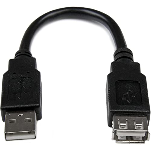 Startech.Com Cavo Adattatore Usb 2.0 Da A Ad A Da 15 Cm, Cavo Di Estensione Usb-A Da Usb (M) A Usb (F), Usb 2.0 M/F, Nero (Usbextaa6In)
