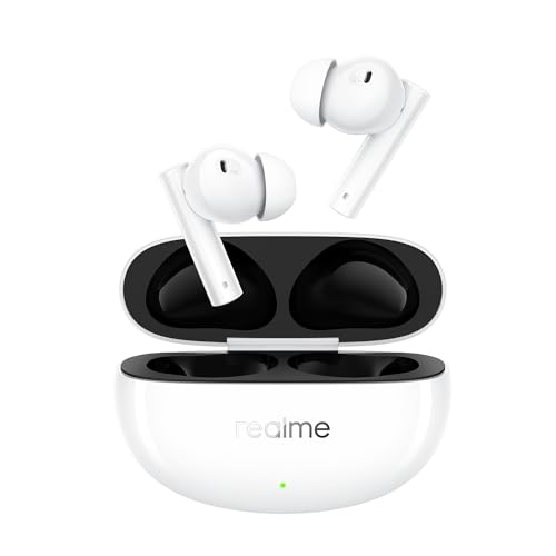 Realme Buds Air 5 Cuffie Bluetooth, Cancellazione Attiva Del Rumore Fino A 50 Db 2.0, Mega Driver Titanizzato Da 12,4 Mm, Cancellazione Del Rumore A 6