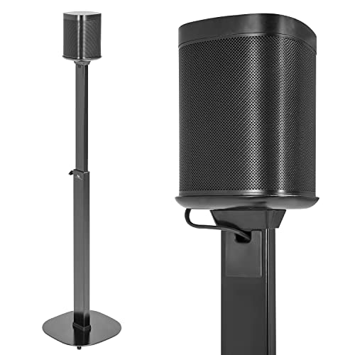 Maclean Mc-940 - Supporto Da Pavimento Per Altoparlante, Compatibile Con Sonos One E One Sl Con Sistema Di Gestione Dei Cavi, Fino A 10 Kg (1)