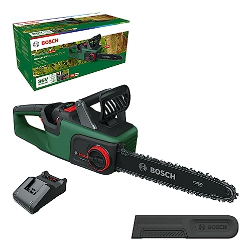 Bosch Motosega A Batteria Advanced Chain 36V-35-40 (Per Il Taglio Di Legno Duro; Sistema A 36 Volt; Velocità Della Catena: 14 M/S; 1 Batteria Da 2 Ah