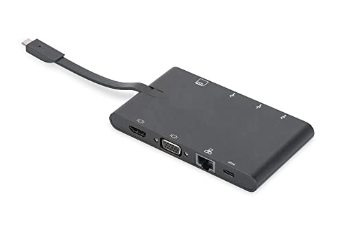 Digitus Da-70865 Docking Station 9 Porte Con Connettore Usb Tipo C, Nero
