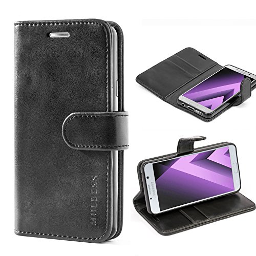 Mulbess Custodia Per Samsung Galaxy A3 2016, Custodia Magnetica Flip Con Chiusura, Sintetica Portacellulare Protezione, Vintage Nero