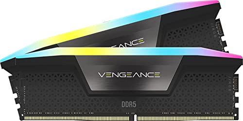 Corsair Vengeance Rgb Ddr5 Ram 32Gb (2X16Gb) 6400Mhz Cl36 Intel Xmp Compatibile Icue Memoria Per Computer - Nero (Cmh32Gx5M2B6400C36)