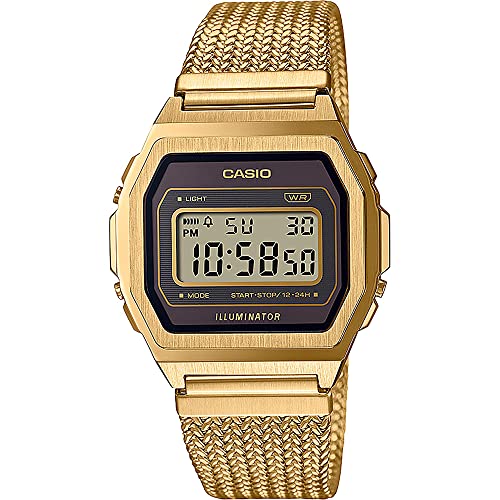 Casio Vintage Orologio Digitale Al Quarzo Unisex-Bambino Con Cinturino In Acciaio Inossidabile A1000Mga-5Ef