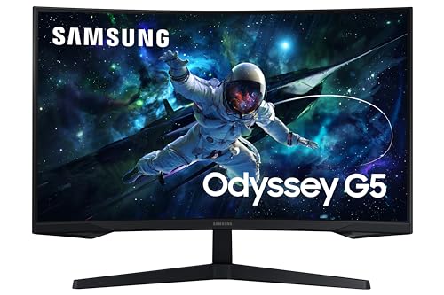 Samsung Monitor Gaming Odyssey G5 (S32Cg554), Curvo (1000R), 32", 2560X1440 (Wqhd 2K), Hdr10, Va, 165 Hz, 1 Ms (Mprt), Freesync, Hdmi, Display Port, I