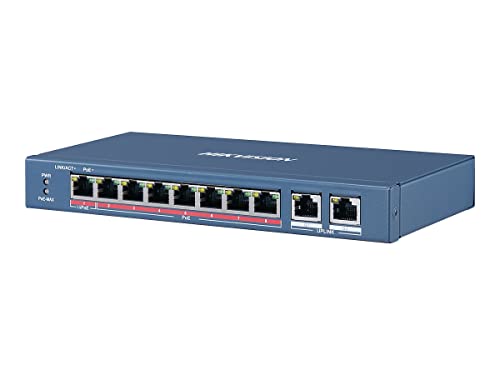 Hikvision Digital Technology Ds-3E0310Hp-E Switch Di Rete Non Gestito Fast Ethernet (10/100) Supporto Power Over Ethernet (Poe) Blu
