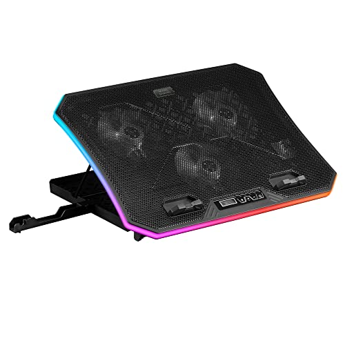 Marsgaming Mnbc6, Base Di Raffreddamento + Supporto Xl 19'' Argb, 3 Ventole, Supporto Mobile, Nero