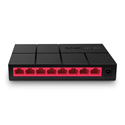 Tp-Link Mercusys Ms108G Switch Ethernet 8 Porte Gigabit, Sdoppiatore Ethernet, Switch Gigabit Per La Casa E L'Ufficio, Plug E Play, Montaggio Desktop,