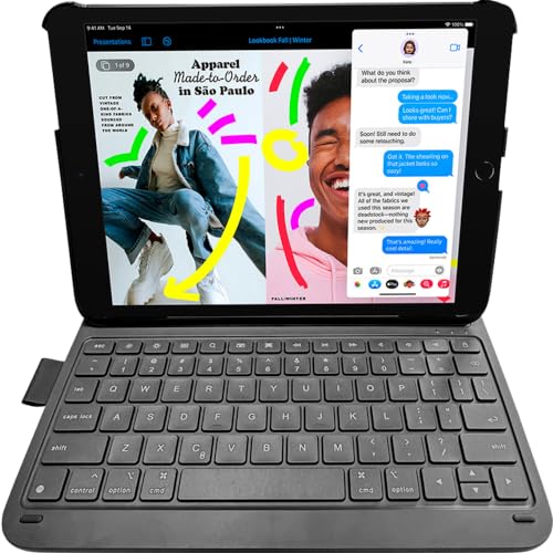 Deqster Slim Pro Keyboard 10,2" Per Ipad 10,2" (7°/8°/9° Gen.) - Custodia Tastiera - Bluetooth - Qwertz - Layout Tedesco