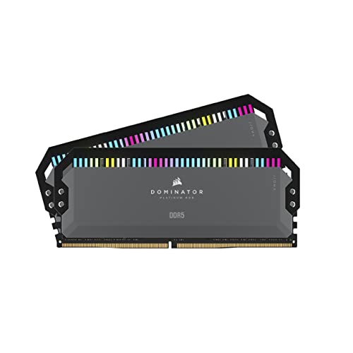 Corsair Dominator Platinum Rgb Ddr5 32Gb (2X16Gb) 6000Mhz C36 12 Led Capellix, Sistemi Di Raffreddamento Dhx, Profili Amd Expo Personalizzati - Grigio