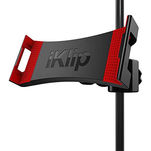 Ik Multimedia Iklip 3 Supporto Universale Per Microfono Per Tablet Da 7" A 12,9" Con O Senza Protezione, Supporto Per Ipad, Nero