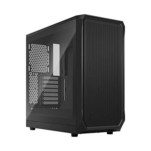 Fractal Design Focus 2 Black - Tempered Glass Clear Tint – Mesh Front – Two 140 Mm Aspect Fans Included - Atx Gaming Case