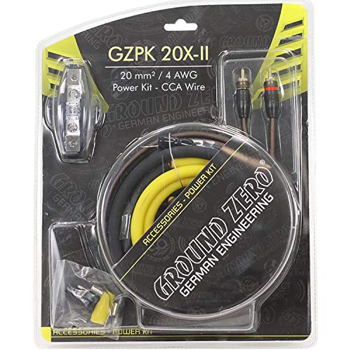 Kit Cavi Ground Zero Positivo 35Mm Gzpk 35X-Ii Per Installazione Amplificatore Auto Cavo Rca 5 Mt Con Remote 5,2 Mt Cavo Alimentazione Di Positivo Cav