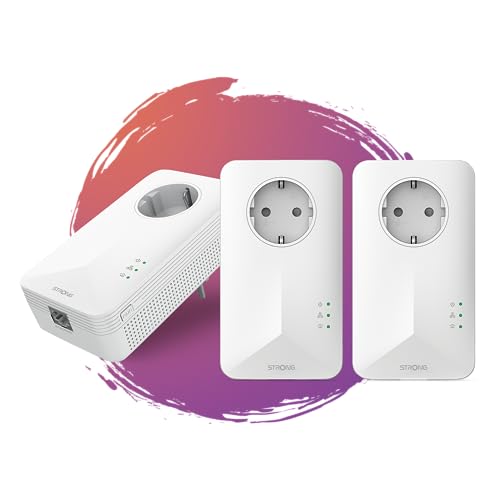 Strong Powerl1000Trieuv2 Kit 3 Pz Powerline 1000 Internet Ovunque Da Qualsiasi Presa Di Corrente! Estendi La Tua Rete Tramite Il Tuo Impianto Elettric