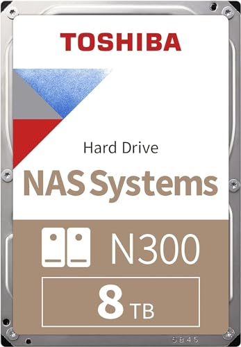 Toshiba 8Tb N300 Internal Hard Drive – Nas 3.5 Inch Sata Hdd Supports Up To 8 Drive Bays Designed For 24/7 Nas Systems, New Generation (Hdwg480Uzsva)