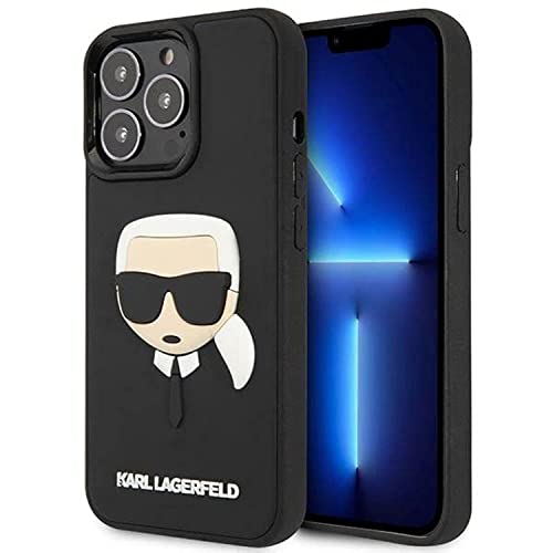 Karl Lagerfeld Klhcp14Lkh3Dbk - Custodia Rigida Per Iphone 14 Pro Da 6,1", Colore: Nero/Nero