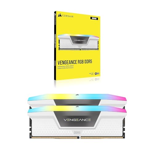 Corsair Vengeance Rgb Ddr5 Ram 32Gb (2X16Gb) 6000Mhz Cl40 Intel Xmp Compatibile Icue Memoria Per Computer - Bianco (Cmh32Gx5M2B6000C40W)
