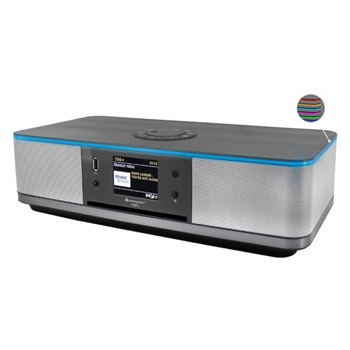 Soundmaster Highline Icd2023Sw - Impianto Stereo Radio Internet Wlan 2,4/5 Ghz Led Illuminazione Ambiente Dab+ Bluetooth Lettore Cd Usb Mp3 App Displa