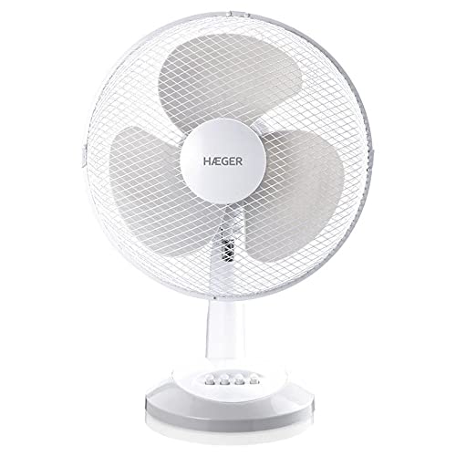 Ventilador De Sobremesa Haeger Little Wind - 3 Aspas - 40W - Base Redonda - Ø30Cm - 3 Velocidades - Oscilaciã“N 90º - Silencioso