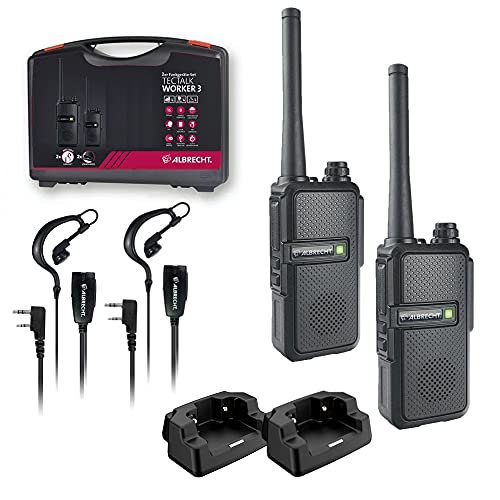 Albrecht Tectalk Worker 3, 29825, Pmr446 Radios, Heavy Duty Walkie Talkies Per Cantieri, Sicurezza, Funzionamento, All'Aperto, Accessori Inclusi