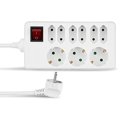 Rev Presa Da Tavolo 9-Fold Bianco 1,4 M Con Interruttore [00250101]