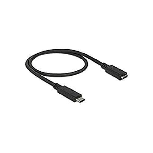 Delock Kab Usb3.1 C > Usb Type-C™ Buchse Verlängerung 0,5 M Schwarz Compatible