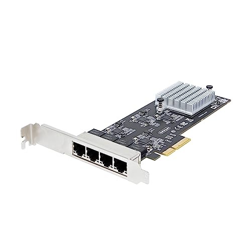 Startech.Com Scheda Di Rete 2.5 Gigabit A 4 Porte - Scheda Ethernet Pcie Da 2,5 Gbps Nbase-T, Intel I225-V, Nic Multi-Gigabit, Scheda Lan Per Pc Pci E