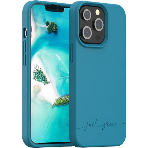 Just Green - Custodia Biodegradabile Al 100% Per Iphone 13 Pro - Blu Laguna