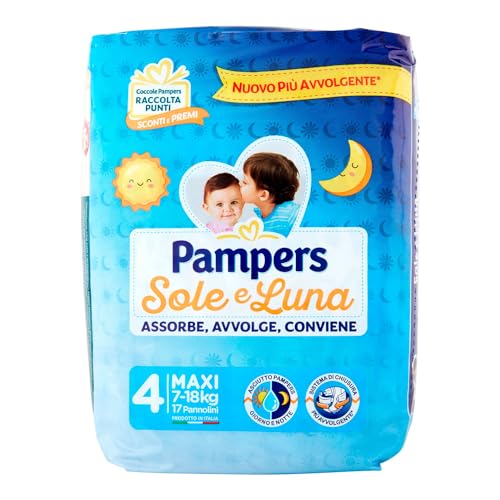 Pampers Sole E Luna Taglia 4, Confezione Da 17 Pannolini