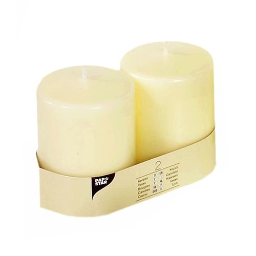 Candele A Pilastro Avory, Ø 80 Mm, L100, Con Testa Piatta, 2 Pezzi
