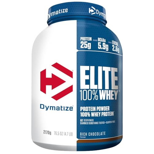 Dymatize Elite 100% Whey Rich Chocolate 2170G - Polvere Ad Alto Contenuto Di Proteine E Basso Zuccheri Del Siero Latte Bcaa