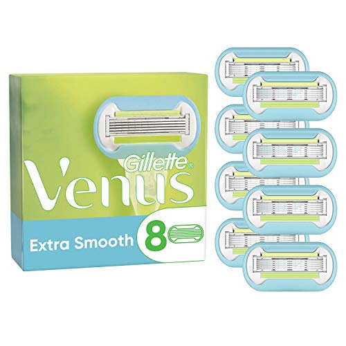 Gillette Venus Lame Di Rasoio Extra Lisce Da Donna, Confezione Da 8 Ricariche Per Lame Di Rasoio, Lubrastrip Con Un Tocco Di Oli Di Avocade