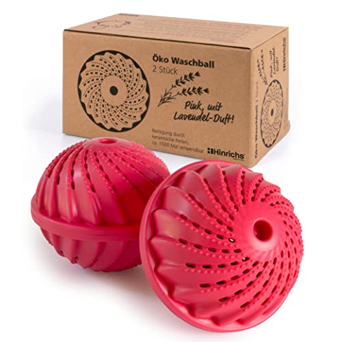 Hinrichs 2X Sfera Per Lavatrice Per Bucato, Ecologica Con Perle Di Ceramica - Lavaggio Senza Detersivo - Per Circa 1500 Lavaggi - Palline Lavatrice Co