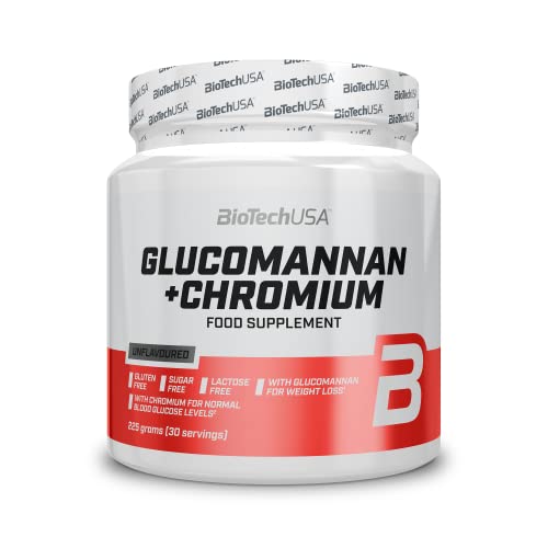 Biotechusa Glucomannan+Chromium | Integratore Di Fibre Non Aromatizzato | Per La Perdita Di Peso E Il Supporto Della Glicemia | Senza Lattosio, Zucche