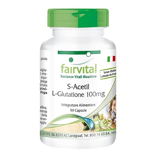 Fairvital | S-Acetil L-Glutatione - 90 Capsule Vegane - Forma Stabile Di Glutatione - Alta Biodisponibilità