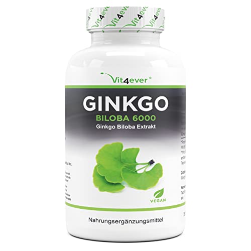 Ginkgo Biloba 6000 Mg - 365 Compresse - Premium: Con Flavoni Glicosidi + Terpeni Lattoni Ginkgolidi E Acido Ginkgolico Libero - Senza Additivi Indesid