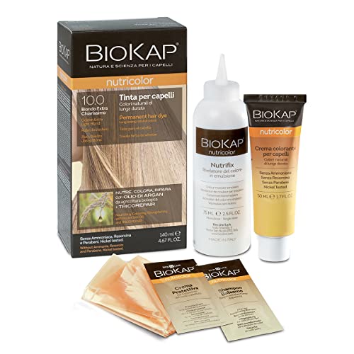 Biokap Nutricolor, Tinta Capelli Senza Ammoniaca, Colorazione Capelli, Nutre, Colora E Ripara, 10.0 Biondo Extra Chiarissimo, 140Ml