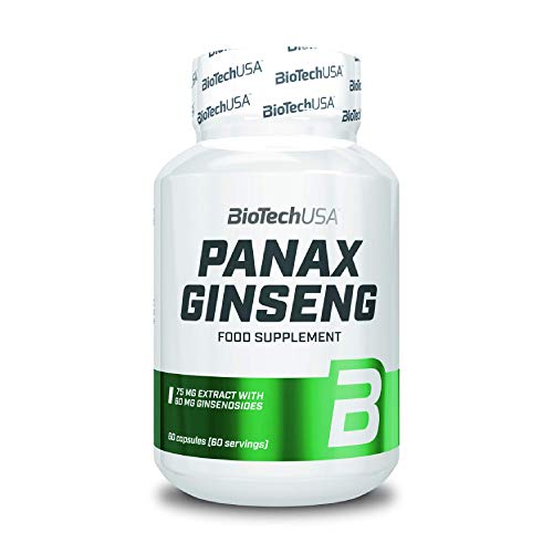 Biotechusa Panax Ginseng | 75 Mg Di Estratto Naturale Di Ginseng Coreano | 60 Mg Di Ginsenosidi | 60 Capsule
