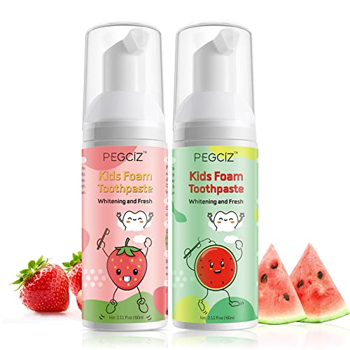 Dentifricio Schiuma Bambini, Riduce La Placca, Dentifricio In Schiuma Sbiancante A Basso Contenuto Di Fluoro Con Formula Naturale Per Spazzolino A For