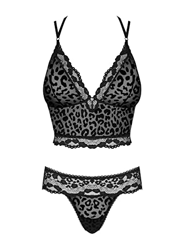 Obsessive Set Lingerie Seducente, Nero, Large-X-Large
