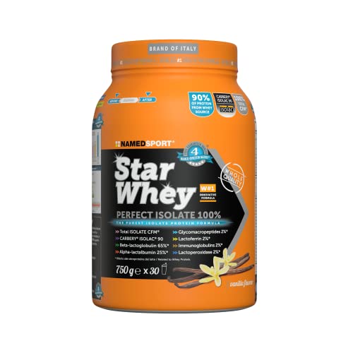 Star Whey Isolate Vanilla 750 G - 100% Proteine Del Siero Del Latte Isolate Di Purissima Qualità Carbery® Isolac 90, Gusto Vaniglia