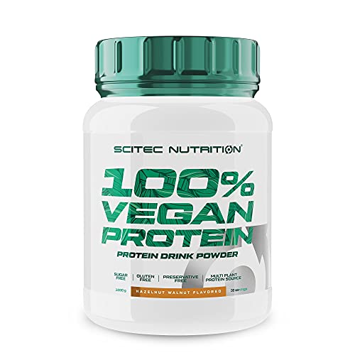 Scitec Nutrition 100% Vegan Protein - 5 Fonti Proteiche Di Origine Vegetale - Arricchito Con Vitamina B12-33 G Per Porzione - Vegan, 1 Kg, Nocciola-No
