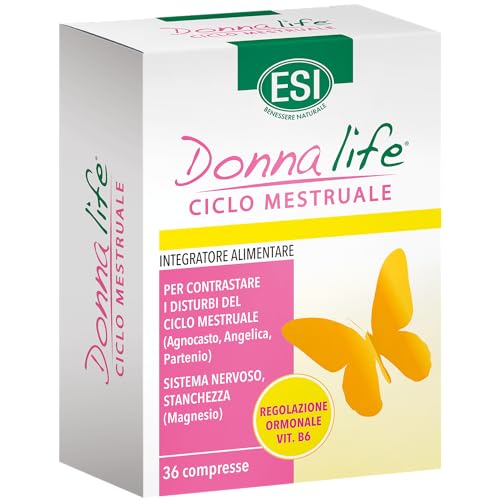 Esi - Donna Life Ciclo Mestruale, Integratore A Base Di Melissa, Magnesio E Angelica, Contrasta I Sintomi Del Ciclo Favorendo La Regolazione Ormonale,