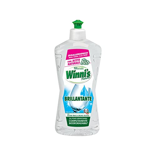 Winni'S - Additivo Brillantante Lavastoviglie Ipoallergenico, Con Aceto Naturale Biologico, Contro Residui E Macchie, Con Materie Prime Di Origine Veg