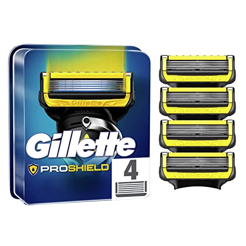 Gillette Fusion 5 Proshield Lamette Di Ricambio Per Rasoio Di Sicurezza Uomo, Confezione Da 4 Ricambi Con 5 Lame, Con Micropettine Per I Peli Più Cort